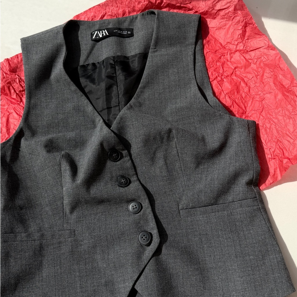 Zara Charcoal Sleeveless Vest